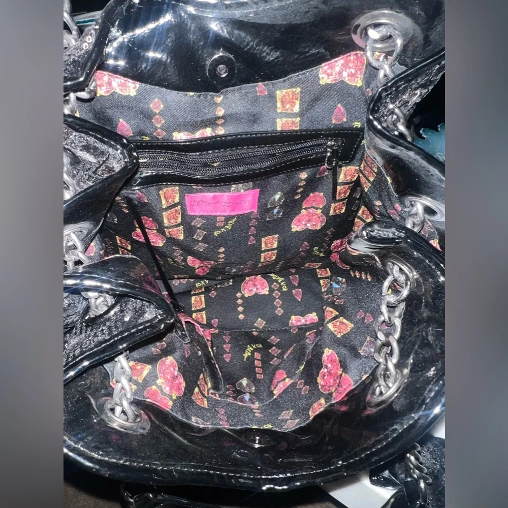 Betsey Johnson cheetah sequins tote. - Picture 4 of 8